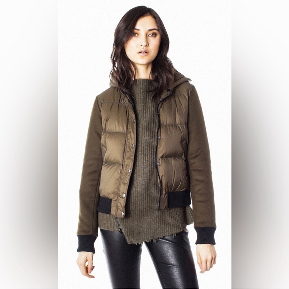 Generation Love Max bomber puffer  jacket Removable hood green small